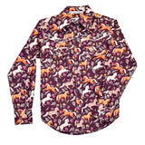 Youth Horses Flowers LS Print Shirt