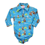 Infant Vintage Cowgirl LS Print Romper