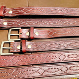 Mahogany Western Stitch Men's Belt BTB