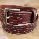 Mahogany Western Stitch Men's Belt BTB