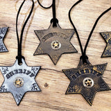 Leather Old West Sheriff Badge BTB