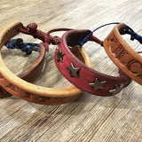 Leather Straight Message Bracelet Adjustable - Assorted BTB