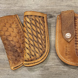 Hand Tooled Fold Over Knife Sheath for Belt BTB