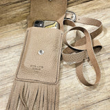 Leather Hanging Fringe Adustable Cell Phone Case BTB