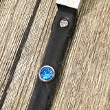 Hatband Leather Turquoise Crystal  & Silver Spots BTB