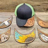 Custom Leather Tooled Brim Baseball Cap Color Set 1 BTB