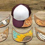 Custom Leather Tooled Brim Baseball Cap Color Set 1 BTB