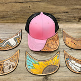 Custom Leather Tooled Brim Baseball Cap Color Set 1 BTB