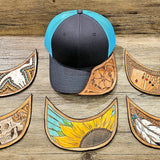 Custom Leather Tooled Brim Baseball Cap Color Set 1 BTB