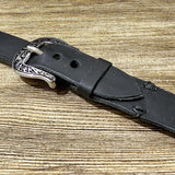 Black Leather Apple Watch Band 19mm or 3/4"