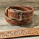Hand Made Sunflower Stamped Women's Belt BTB