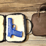 All Leather Pistol Gun Case w/ Sheepskin Liner BTB
