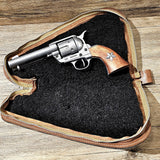 All Leather Pistol Gun Case w/ Sheepskin Liner BTB