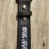 All Leather Embossed Snake Inlay Belt BTB
