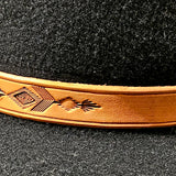 Hand Tooled Chevron Hatband Natural BTB