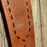 Carmel Leather with Black Buck Stitch Rifle Sling BTB
