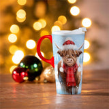 Holiday Poinsettia Travel Ceramic Perfect Cup Highland Cow