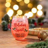 Christmas Vacation Stemless Wine Glass Holiday Spirit