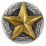 Antique Gold Engraved Raised Star Concho 5/8"