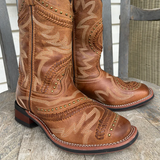 Charli Leather Cowboy Boot - Tan