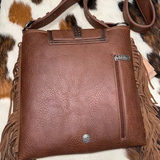 Justin Crossbody Brown With Purple Aztec Blanket Handbag