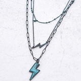 Western Layered Lightning Bolt Necklace