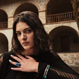 Silver Fire Bracelet In Blue