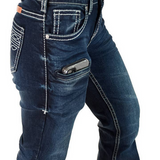 Womens Boot Stitch White Jeans