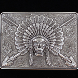 Ariat Rectangle Chief Skull Buckle