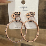 Ace Card Hoop Earrings Copper