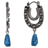 Justin Double Horseshoe Earrings w/Stone