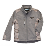 Youth Ghost Aztec Barb Accent Poly Shell Jacket - Khaki