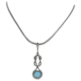 Snake Chain With Square Knot Faux Turq Stone Pendant