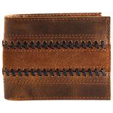 Justin Mens Bifold Wallet Suede Trapunto