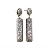 Western Bar Engraved Dangle Earrings