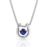 Dancing Birthstone Horseshoe Necklace