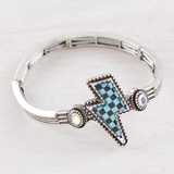 Checkered Bolt Bracelet Turquoise