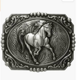 Western Cowboy Horse Belt Buckle