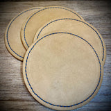 Hand Made Leather Stitched Coaster Set of 4 BTB