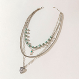 La Luna Layers Necklace in Antique Silver