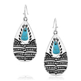 Etched Statement Turquoise Earrings