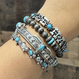 Western Stacked Bracelet Set Turquoise