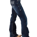 Womens Boot Stitch White Jeans