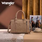 Wrangler Tooled Aztec Pattern Print Concealed Carry Tote/Crossbody Tan