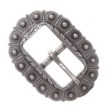 Engraved Bridle Buckle Antique Silver 5/8"