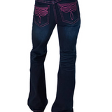 Womens Pink Bootstitch Jeans