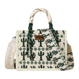 Wrangler Cactus Print Rope Tote/Crossbody -Beige