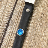 Hatband Leather Turquoise Crystal  & Silver Spots BTB
