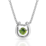 Dancing Birthstone Horseshoe Necklace