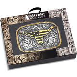 Western Patriotic Longhorn Buckle